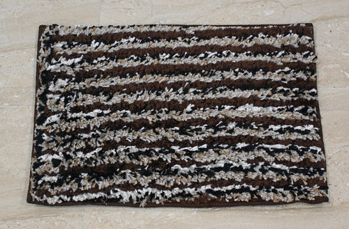 Black & Brown Stripes Door Mat