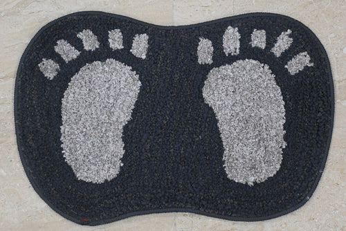 Black Footprints Bath Mat