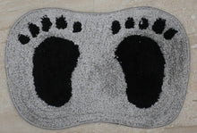 Load image into Gallery viewer, Grey Footprints Bath Mat