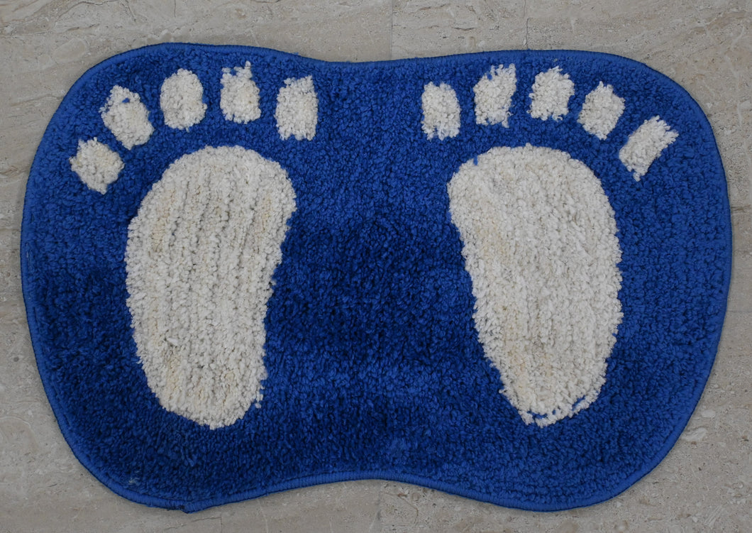Blue Footprints Bath Mat