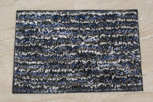 Blue White & Grey Stripes Door Mat