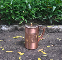 Load image into Gallery viewer, Copper Half Hammered Jug with Pitambari (1.5 Litre)