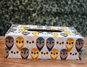Multicolor Owls MDF Printed Tissue Holder