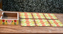 Load image into Gallery viewer, Multicolor Lemon MDF Printed Coaster Set With Holder