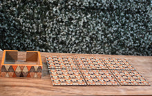 Load image into Gallery viewer, Orange &amp; Black Mandala MDF Printed Coaster Set With Holder