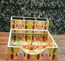 Load image into Gallery viewer, Multicolor Lemon MDF Printed Cutlery &amp; Tissue Holder Tray