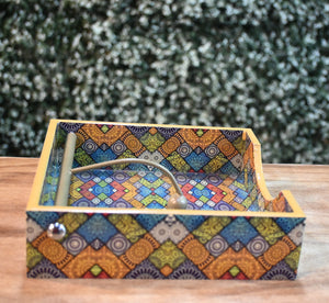 Multicolor Mandala MDF Printed Tissue Holder Tray