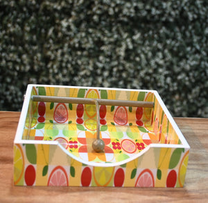 Multicolor Lemon MDF Printed Tissue Holder Tray