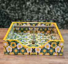 Load image into Gallery viewer, Yellow &amp; Green Floral MDF Printed Tissue Holder Tray