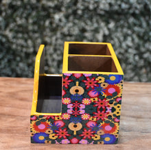 Load image into Gallery viewer, Floral Multicolor MDF Printed Cutlery &amp; Tissue Holder