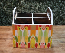 Load image into Gallery viewer, Multicolor Lemon MDF Printed Cutlery Holder with Handles