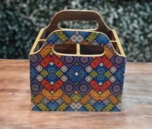 Load image into Gallery viewer, Multicolor Mandala MDF Printed Cutlery Holder with Handles