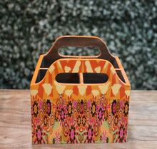 Load image into Gallery viewer, Orange Floral MDF Printed Cutlery Holder with Handles