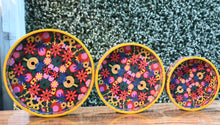 Load image into Gallery viewer, Floral Multicolor MDF Printed Round Tray (Set of 3)